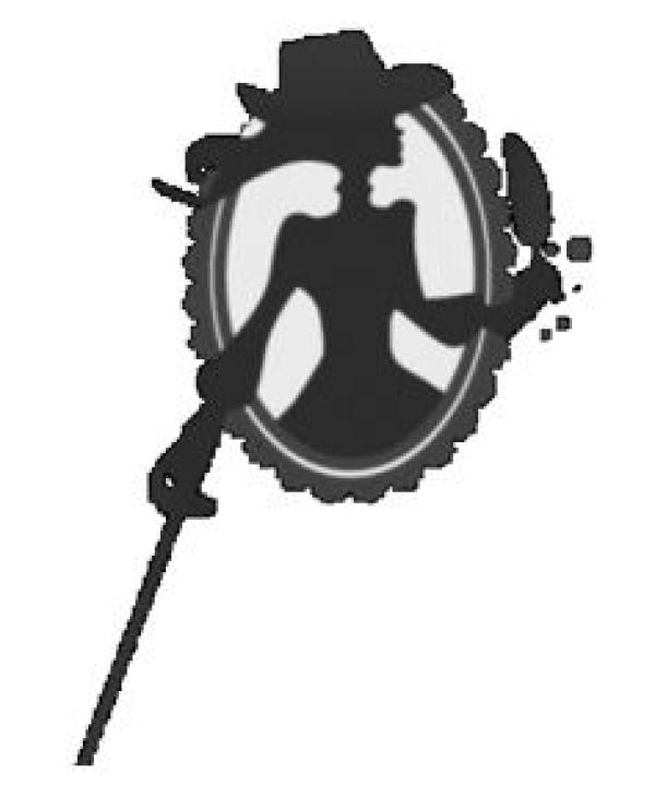 logo de l'association d'Artagnan qui représente la silhouette d'une femme d'époque avec épée