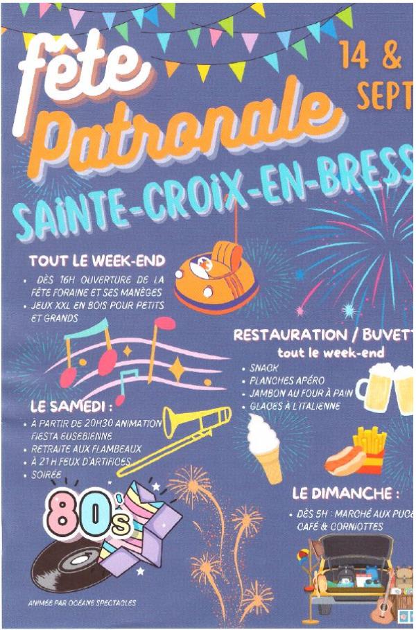 flyer du programme de la fête patronale